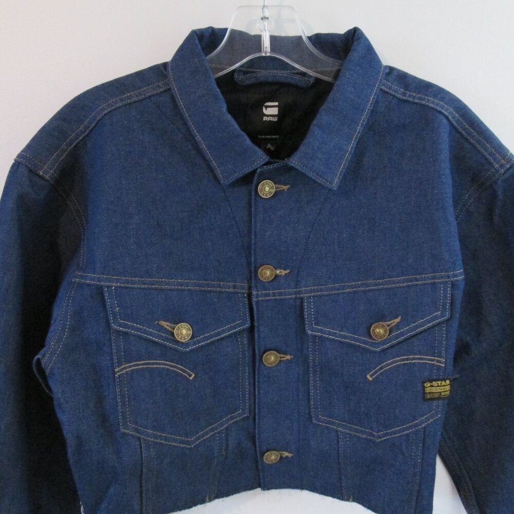G-Star RAW frayed-edge cropped jacket Sz S NWT - Picture 8 of 12